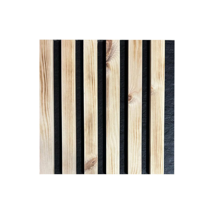 Panel de pared de madera natural 2700 x 300mm (Natural-Negro)